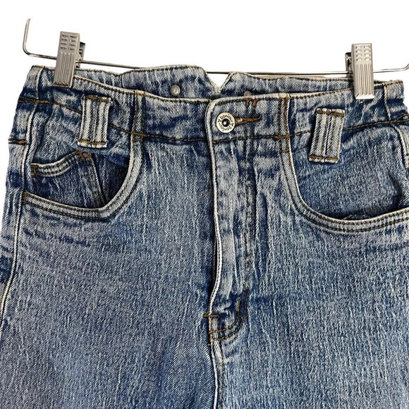 Bonjour Vintage Jeans Juniors Size 7/8 High Waisted Button Accents Blue Denim - Picture 5 of 9